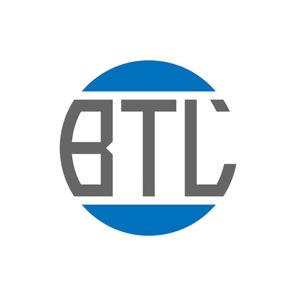 diseño de logotipo de letra btl sobre fondo blanco. concepto de logotipo de círculo de iniciales creativas btl. diseño de letras btl. vector