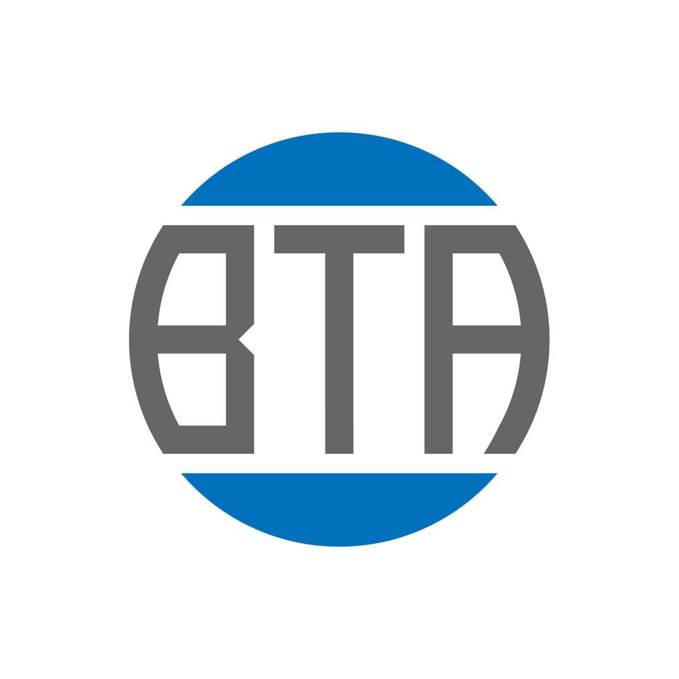 diseño de logotipo de letra bta sobre fondo blanco. concepto de logotipo de círculo de iniciales creativas bta. diseño de carta bta. vector