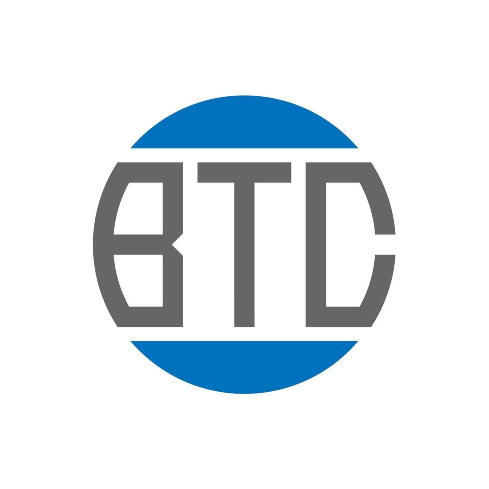 diseño de logotipo de letra btc sobre fondo blanco. concepto de logotipo de círculo de iniciales creativas btc. diseño de letras btc. vector