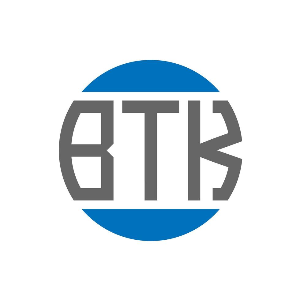 diseño de logotipo de letra btk sobre fondo blanco. concepto de logotipo de círculo de iniciales creativas btk. diseño de letras btk. vector