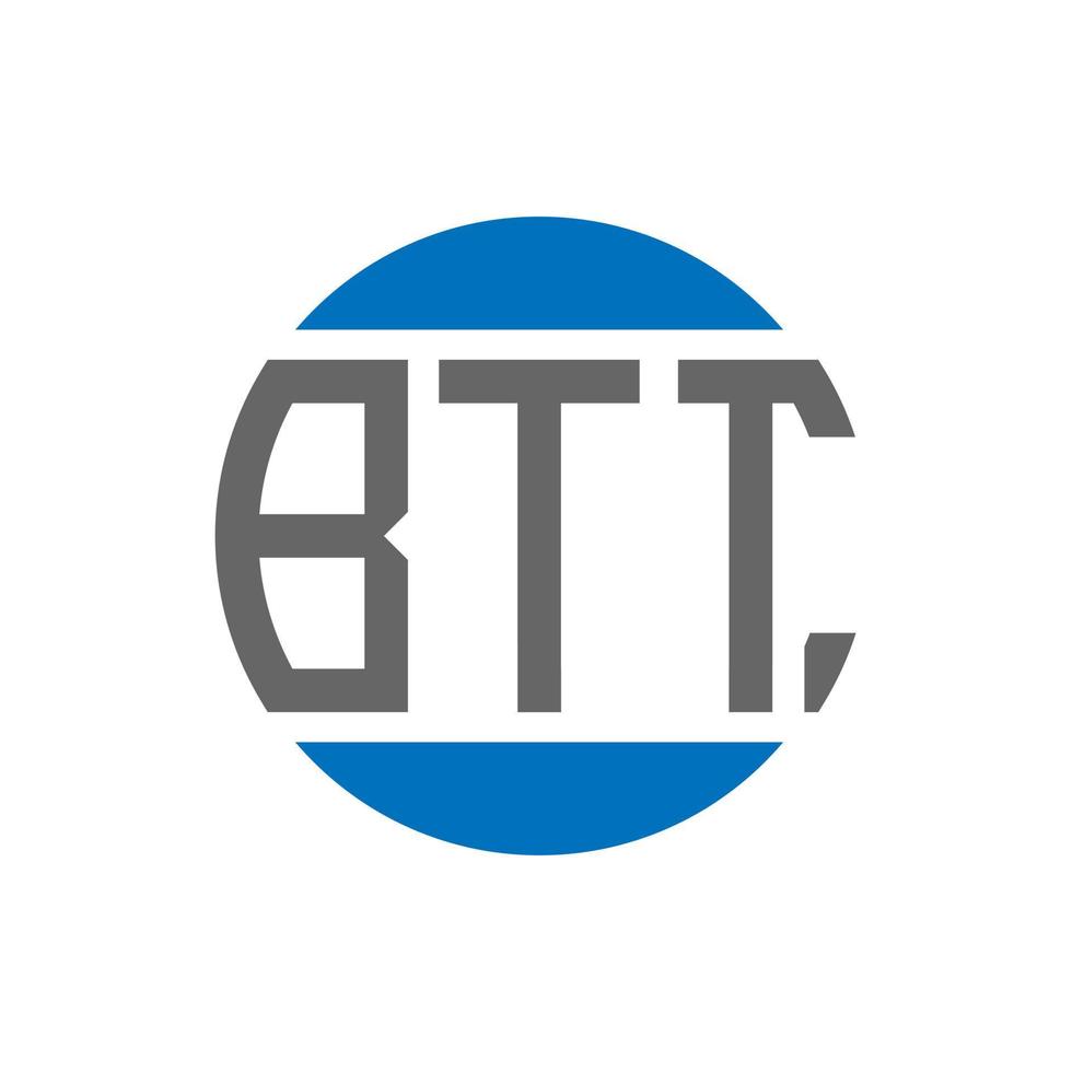 BTT letter logo design on white background. BTT creative initials circle logo concept. BTT letter design. vector