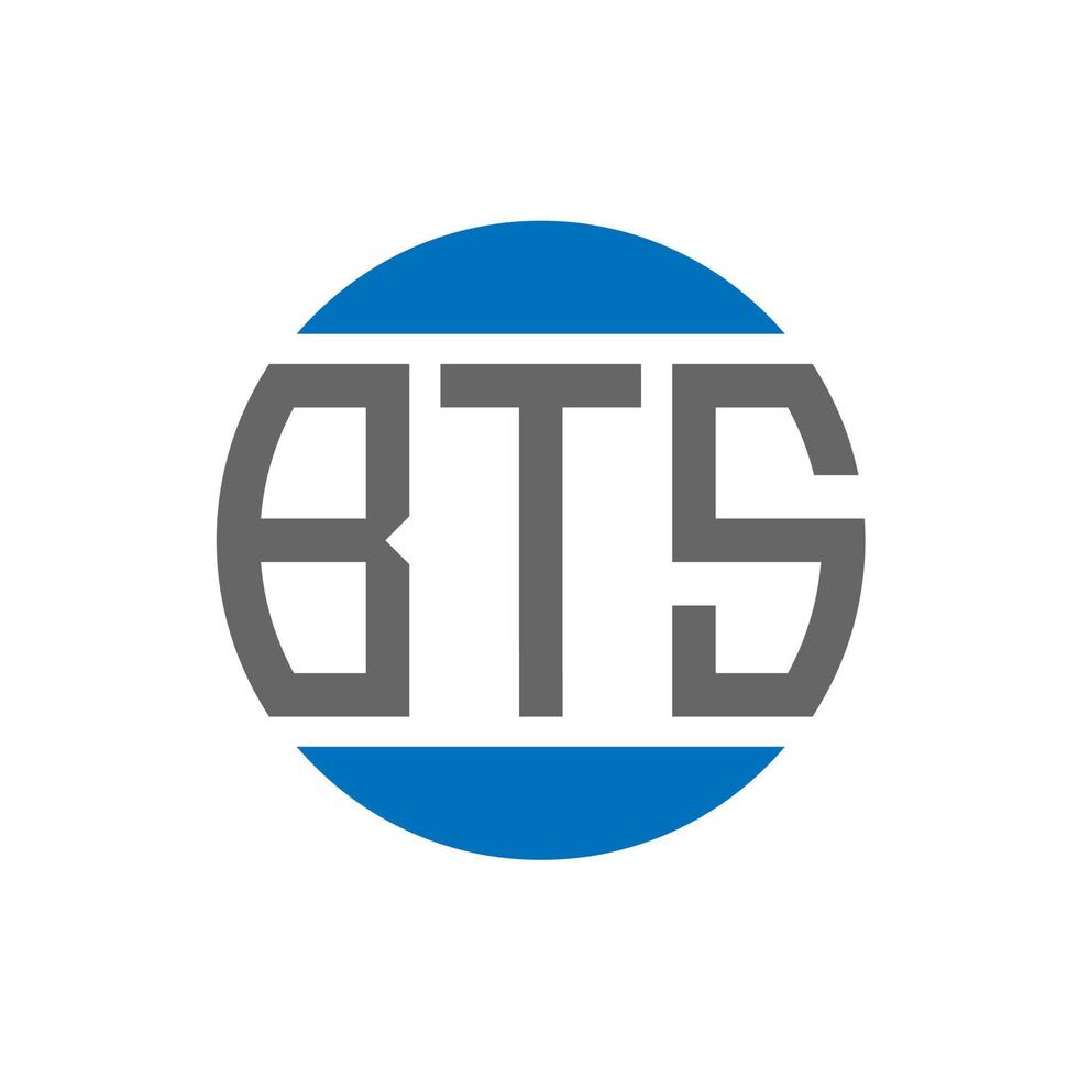 BTS letter logo design on white background. BTS creative initials circle logo concept. BTS letter design. vector