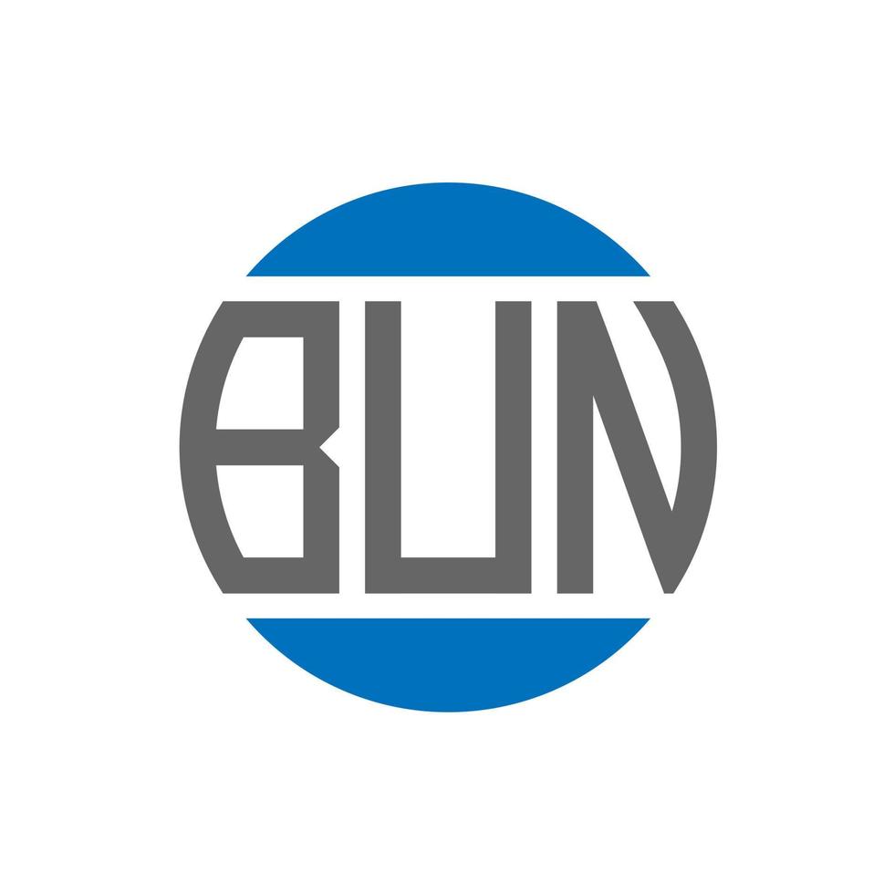 BUN letter logo design on white background. BUN creative initials ...