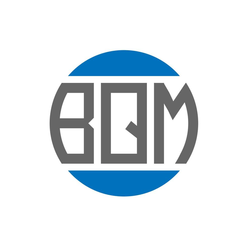 diseño de logotipo de letra bqm sobre fondo blanco. concepto de logotipo de círculo de iniciales creativas de bqm. diseño de letras bqm. vector