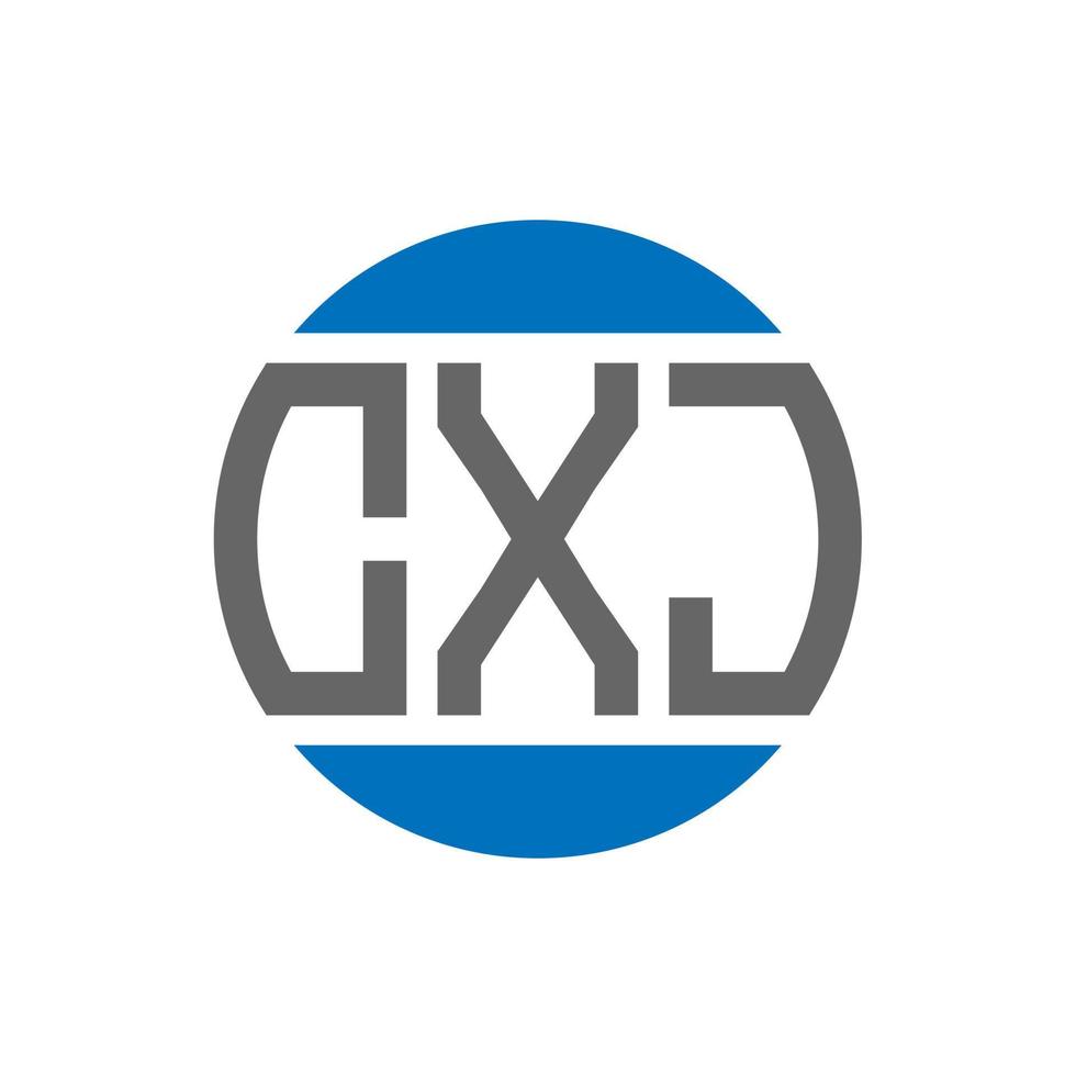 diseño del logotipo de la letra cxj sobre fondo blanco. concepto de logotipo de círculo de iniciales creativas cxj. diseño de letras cxj. vector