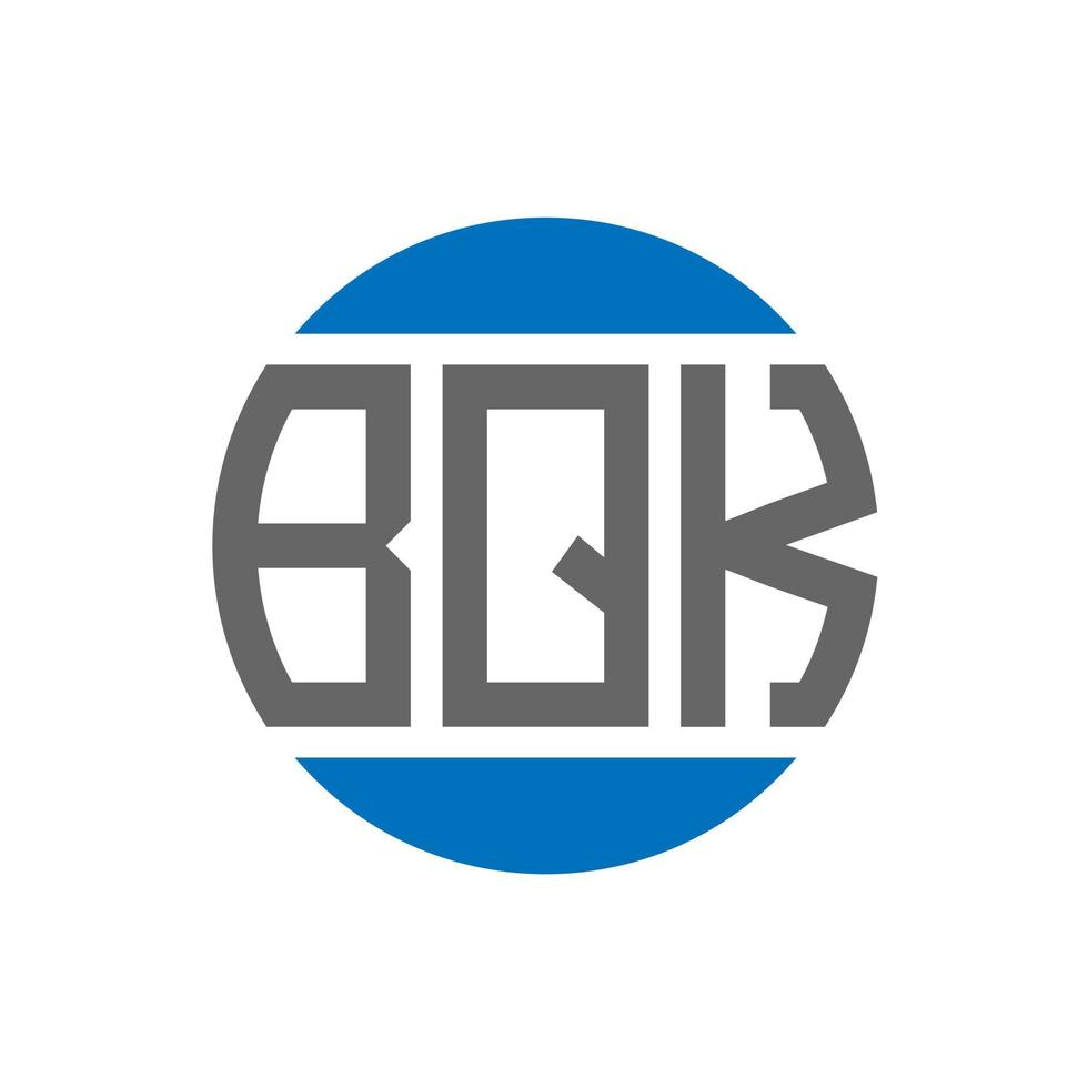 diseño de logotipo de letra bqk sobre fondo blanco. concepto de logotipo de círculo de iniciales creativas bqk. diseño de letras bqk. vector