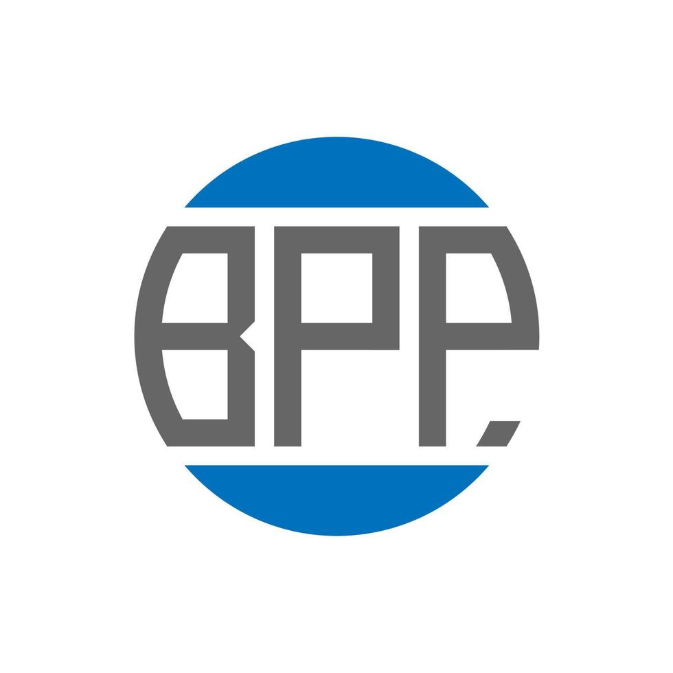 diseño de logotipo de letra bpp sobre fondo blanco. concepto de logotipo de círculo de iniciales creativas de bpp. diseño de carta bpp. vector