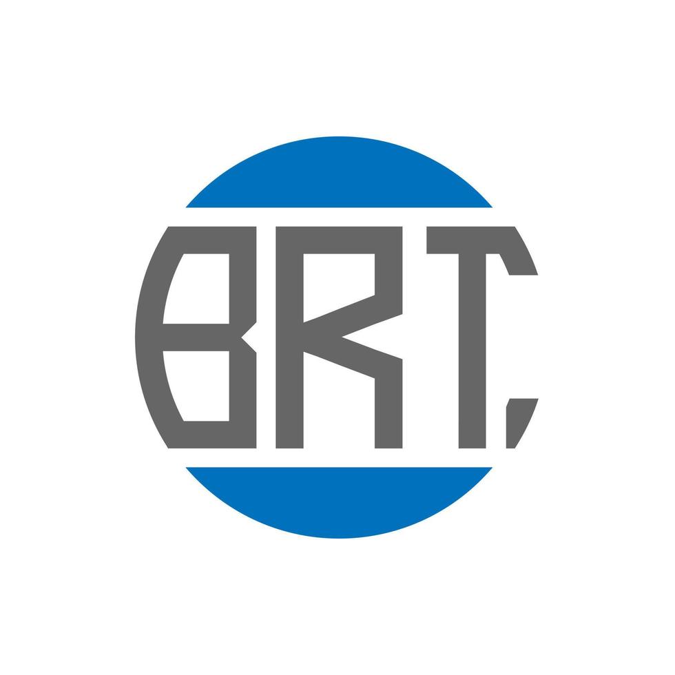 diseño de logotipo de letra brt sobre fondo blanco. concepto de logotipo de círculo de iniciales creativas de brt. diseño de letras brt. vector