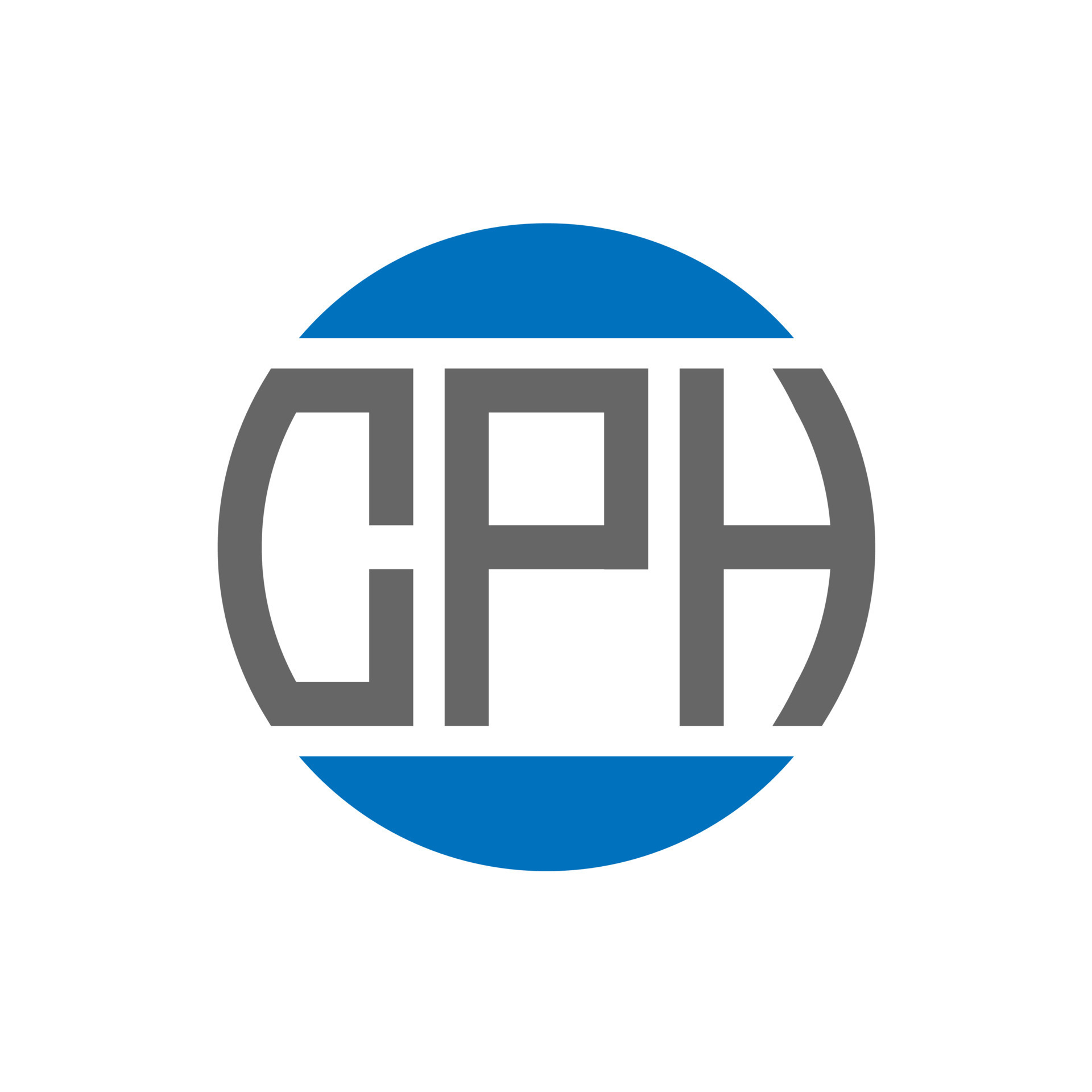 CPH letter logo design on white background. CPH creative initials