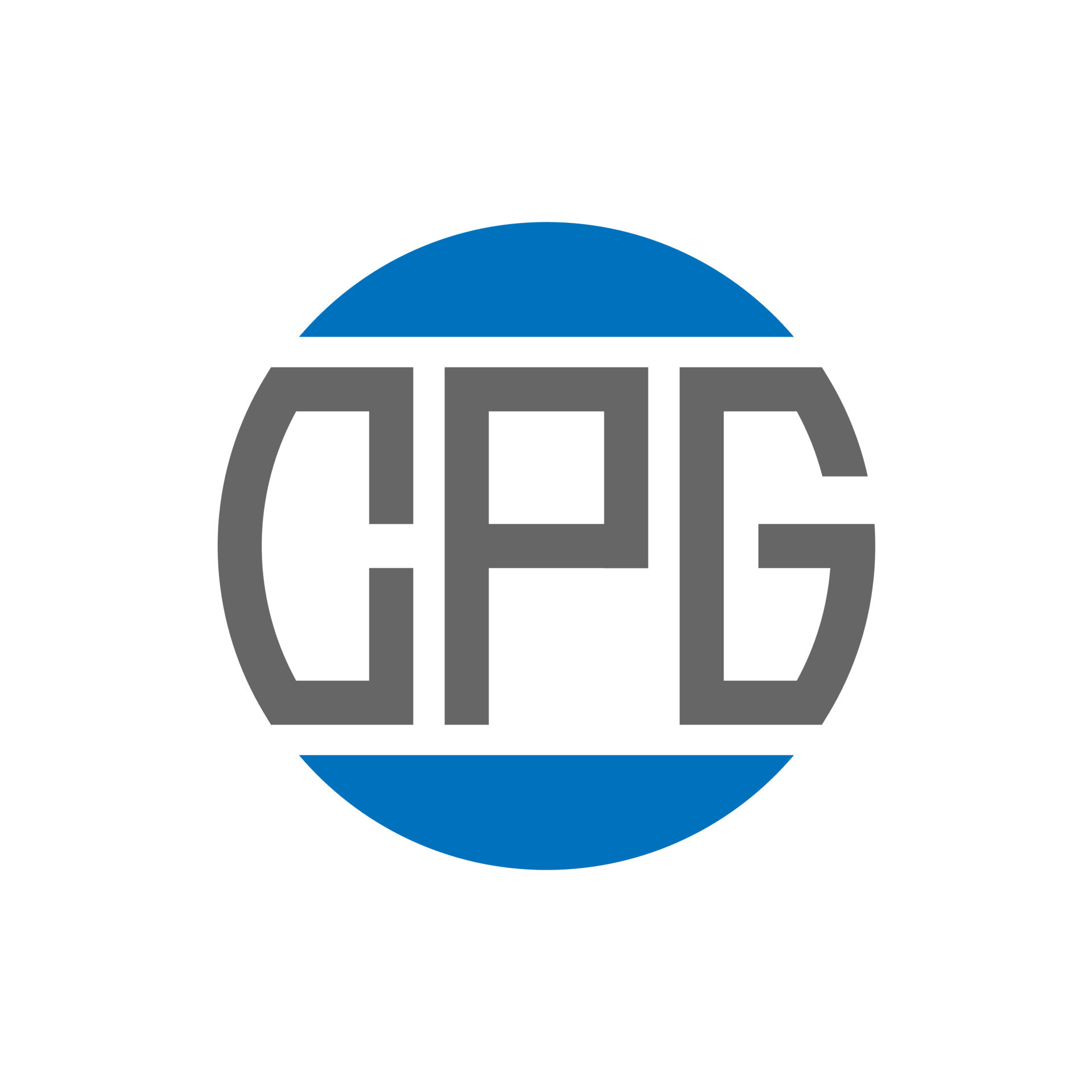 CPG letter logo design on white background. CPG creative initials