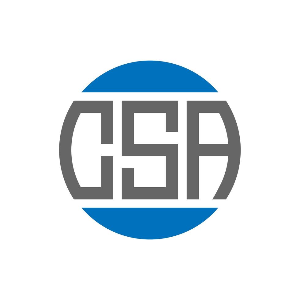 CSA letter logo design on white background. CSA creative initials circle logo concept. CSA letter design. vector