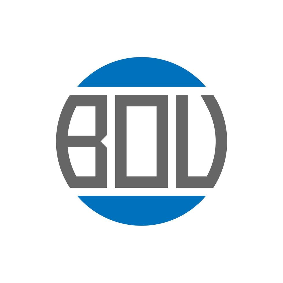 diseño de logotipo de letra bou sobre fondo blanco. concepto de logotipo de círculo de iniciales creativas de bou. diseño de letras bou. vector