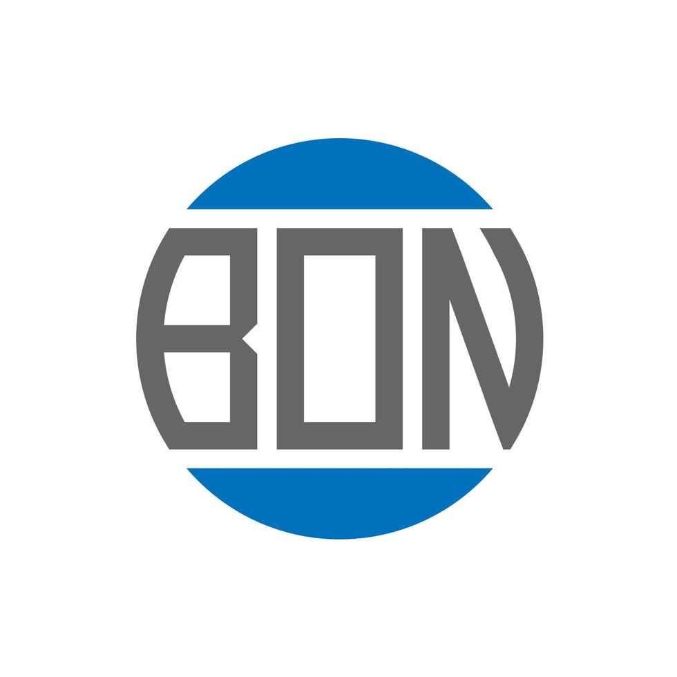 diseño del logotipo de la letra bon sobre fondo blanco. concepto de logotipo de círculo de iniciales creativas bon. diseño de letras bon. vector