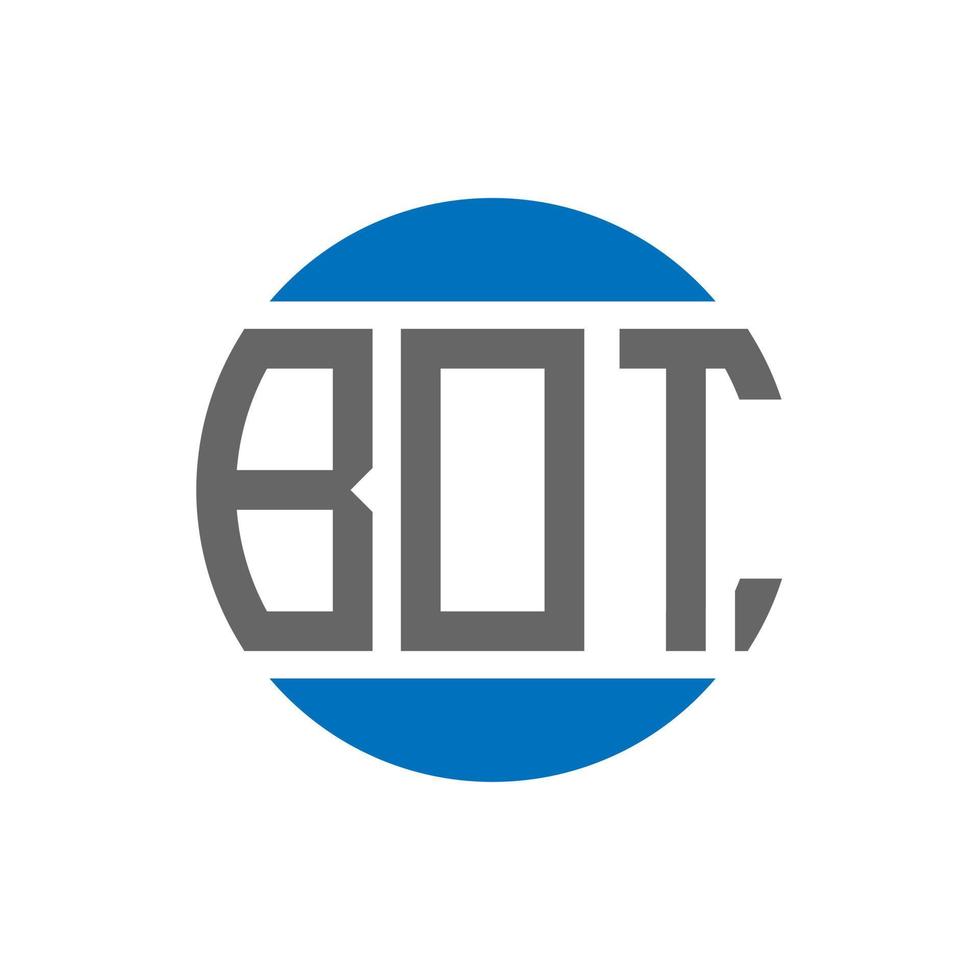 diseño de logotipo de letra bot sobre fondo blanco. concepto de logotipo de círculo de iniciales creativas de bot. diseño de letras de bots. vector