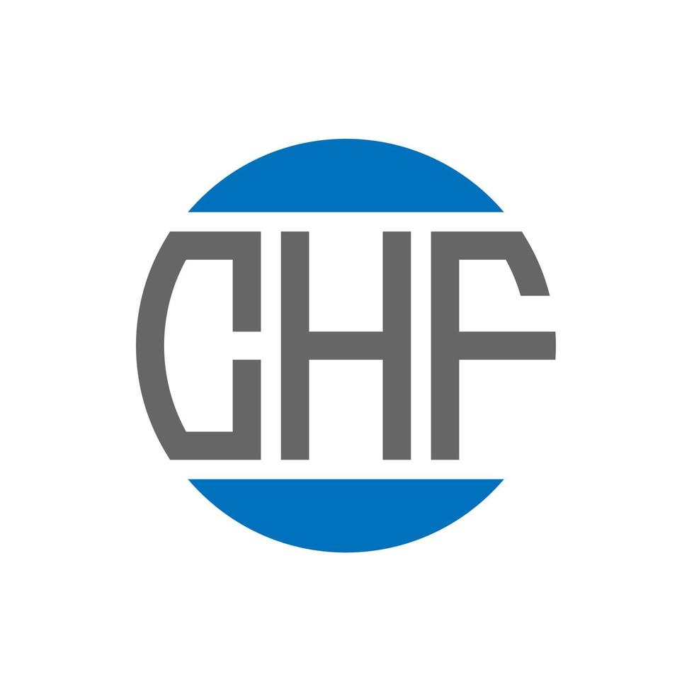 diseño de logotipo de letra chf sobre fondo blanco. concepto de logotipo de círculo de iniciales creativas de chf. diseño de carta chf. vector