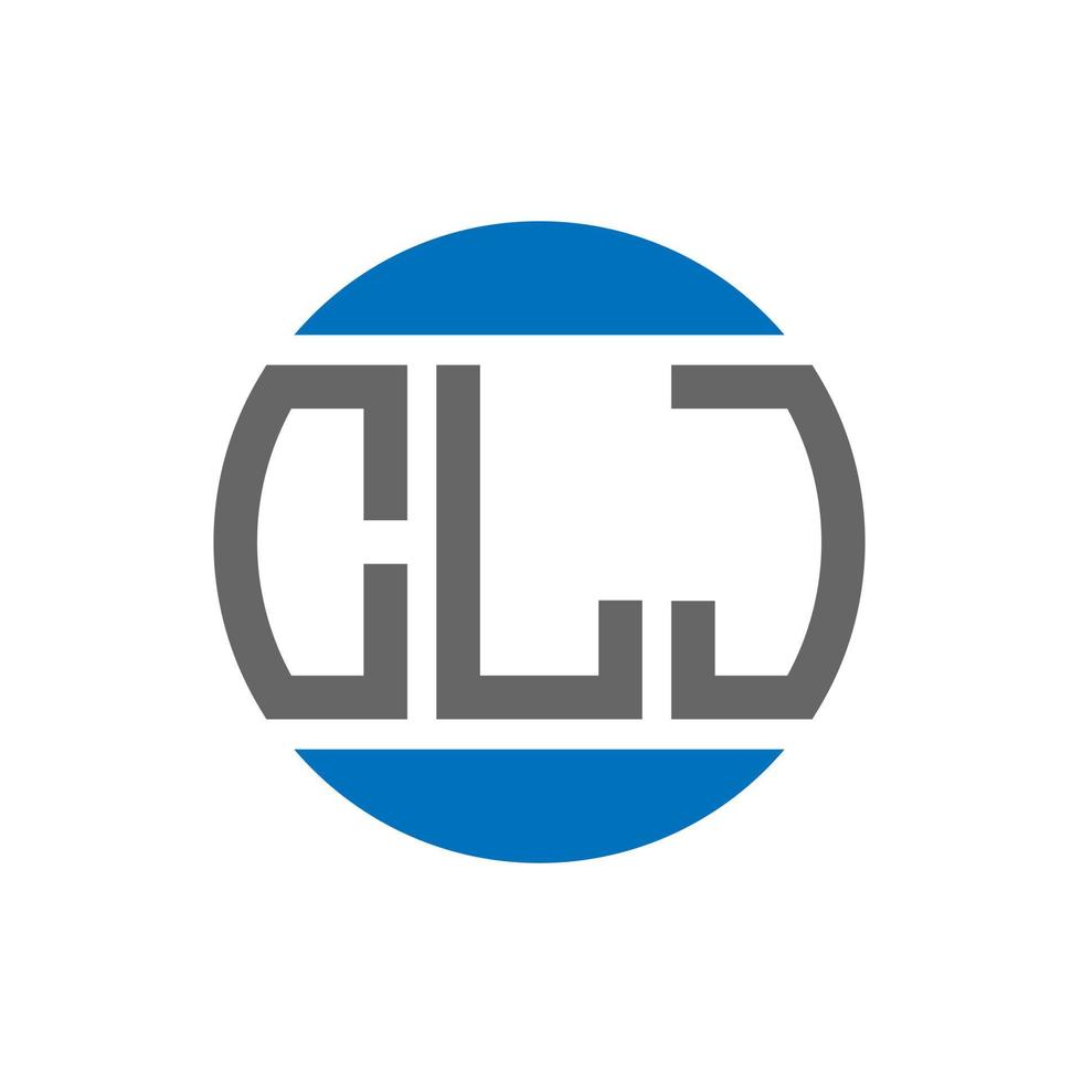 diseño de logotipo de letra clj sobre fondo blanco. concepto de logotipo de círculo de iniciales creativas clj. diseño de letra clj. vector