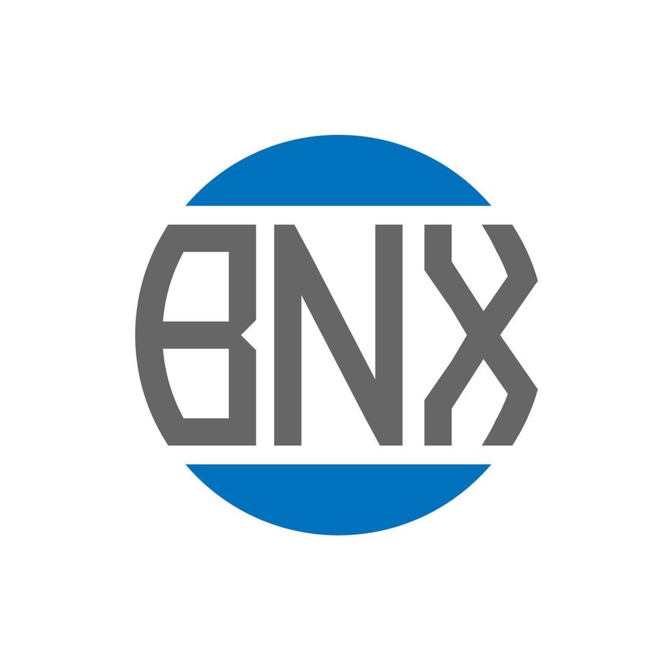BNX letter logo design on white background. BNX creative initials circle logo concept. BNX letter design. vector