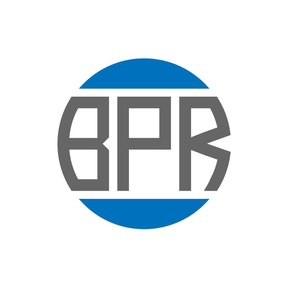 diseño de logotipo de letra bpr sobre fondo blanco. concepto de logotipo de círculo de iniciales creativas de bpr. diseño de carta bpr. vector