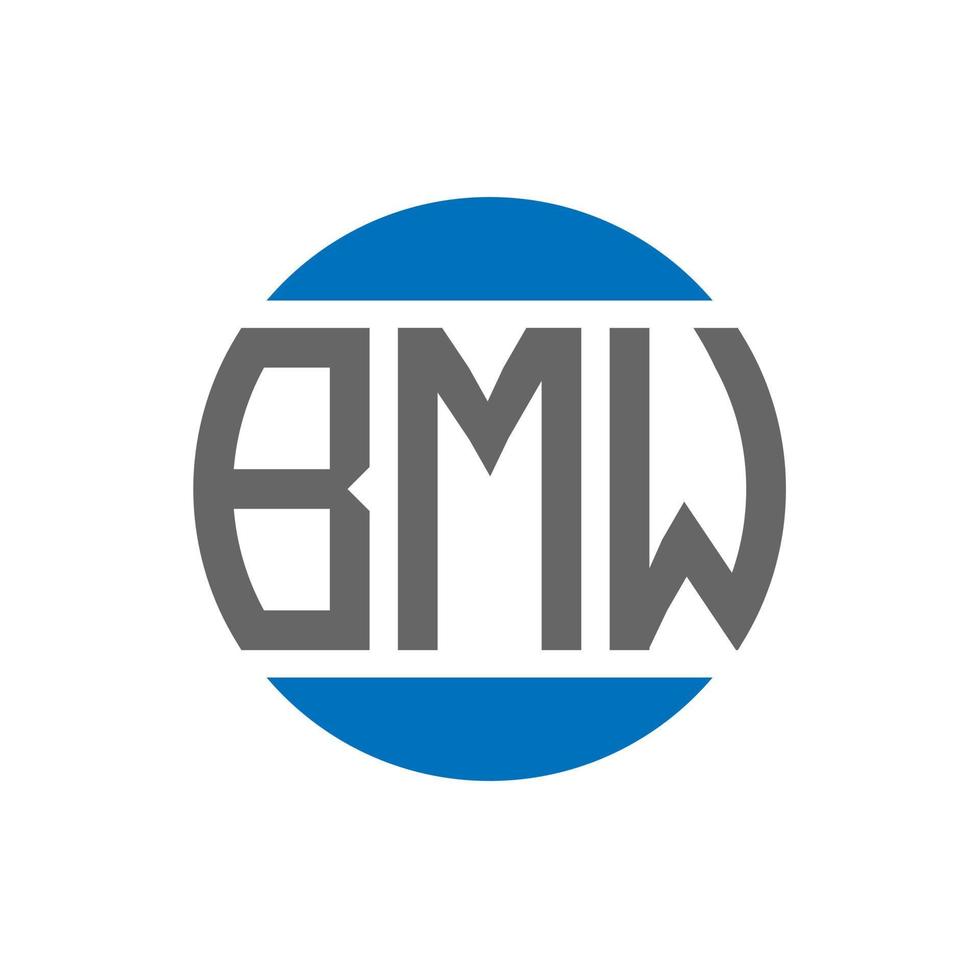 diseño de logotipo de letra bmw sobre fondo blanco. concepto de logotipo de círculo de iniciales creativas de bmw. diseño de letras bmw. vector