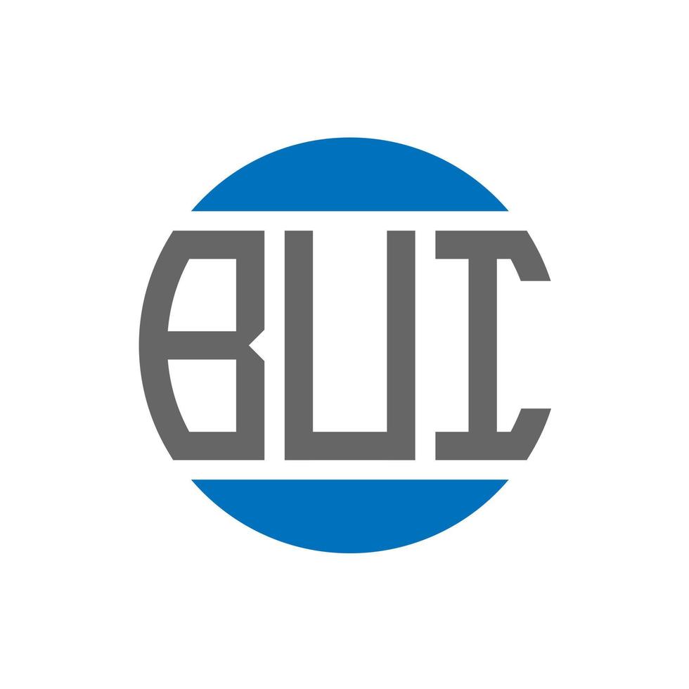 diseño de logotipo de letra bui sobre fondo blanco. concepto de logotipo de círculo de iniciales creativas bui. diseño de letras bui. vector