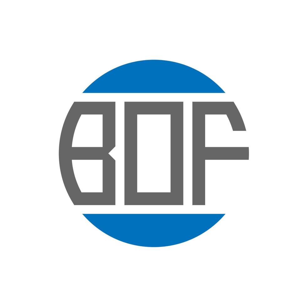 diseño de logotipo de letra bof sobre fondo blanco. concepto de logotipo de círculo de iniciales creativas de bof. diseño de letra bof. vector