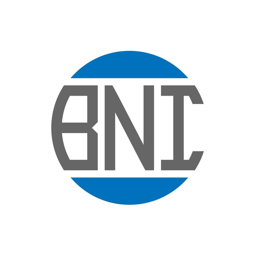 diseño de logotipo de letra bni sobre fondo blanco. concepto de logotipo de círculo de iniciales creativas de bni. diseño de letras bni. vector