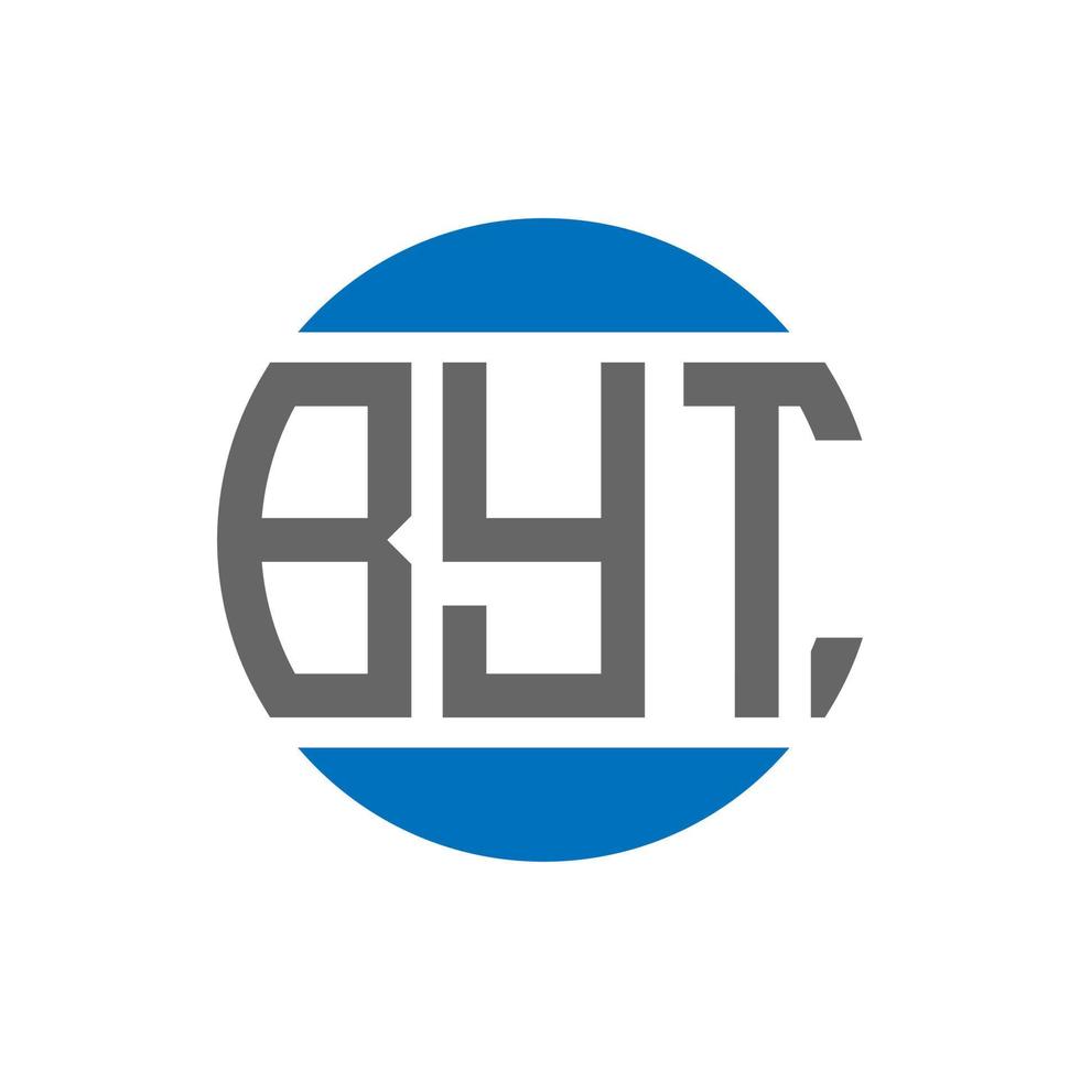 diseño de logotipo de letra byt sobre fondo blanco. concepto de logotipo de círculo de iniciales creativas byt. diseño de letra byt. vector