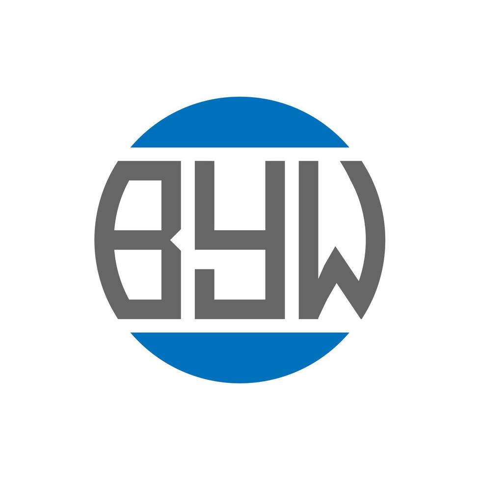 diseño de logotipo de letra byw sobre fondo blanco. concepto de logotipo de círculo de iniciales creativas byw. diseño de letra byw. vector