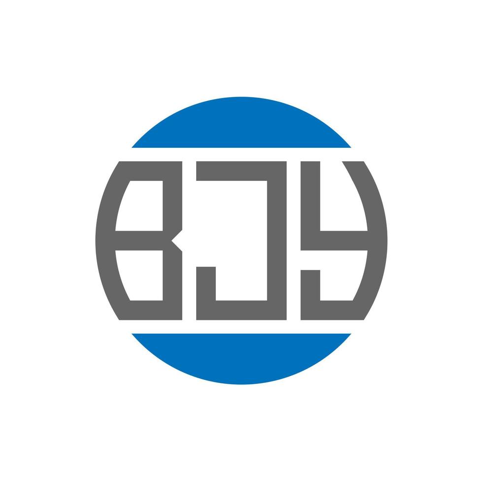 diseño de logotipo de letra bjy sobre fondo blanco. concepto de logotipo de círculo de iniciales creativas bjy. diseño de letras bjy. vector