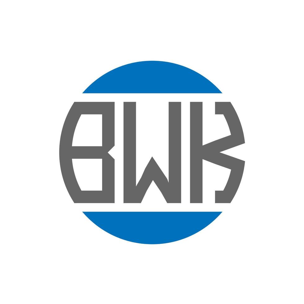 diseño de logotipo de letra bwk sobre fondo blanco. concepto de logotipo de círculo de iniciales creativas de bwk. diseño de letra bwk. vector