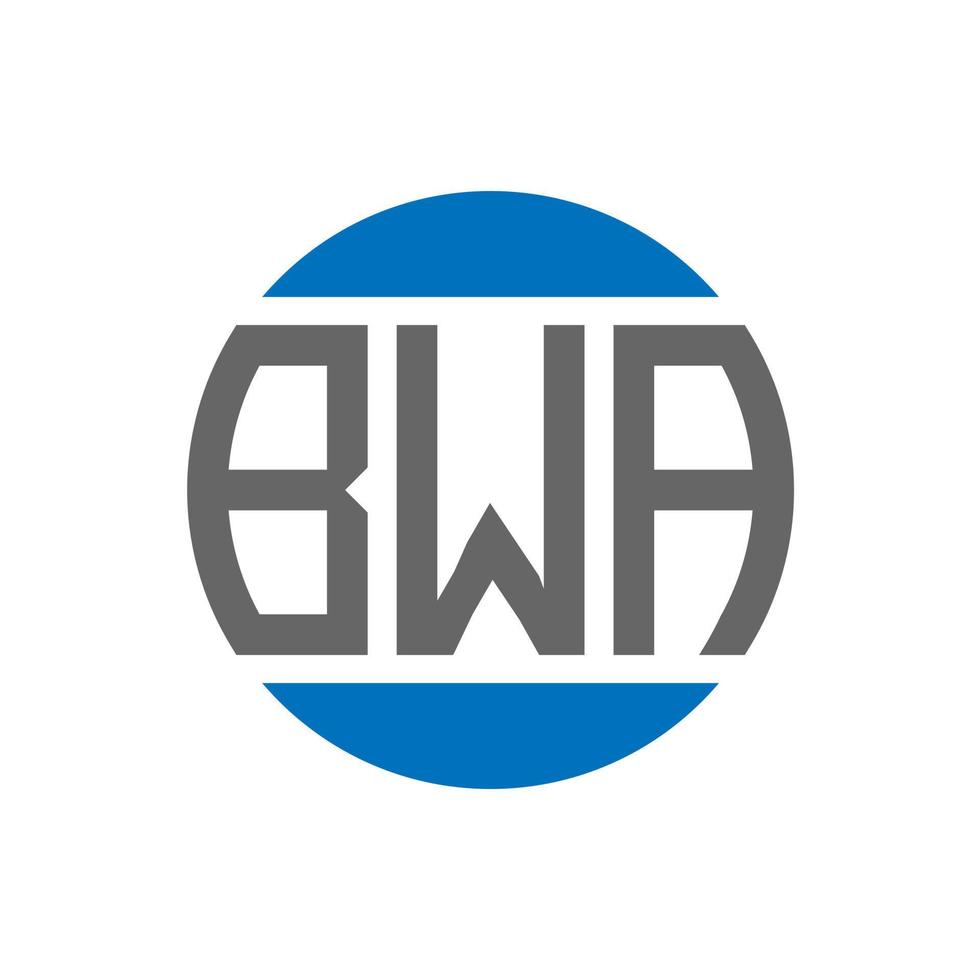 diseño de logotipo de letra bwa sobre fondo blanco. concepto de logotipo de círculo de iniciales creativas de bwa. diseño de letras bwa. vector