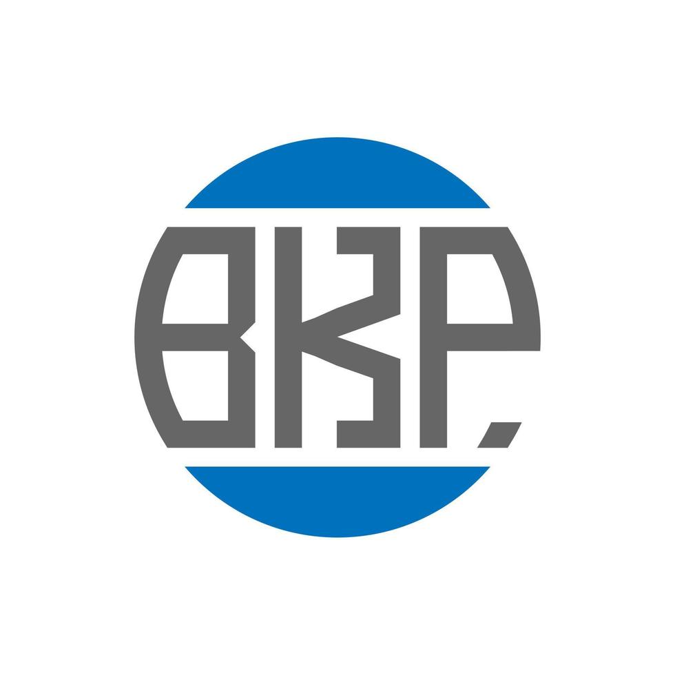 diseño de logotipo de letra bkp sobre fondo blanco. concepto de logotipo de círculo de iniciales creativas bkp. diseño de letras bkp. vector