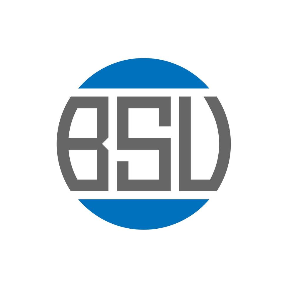 diseño de logotipo de letra bsu sobre fondo blanco. concepto de logotipo de círculo de iniciales creativas de bsu. diseño de letra bsu. vector