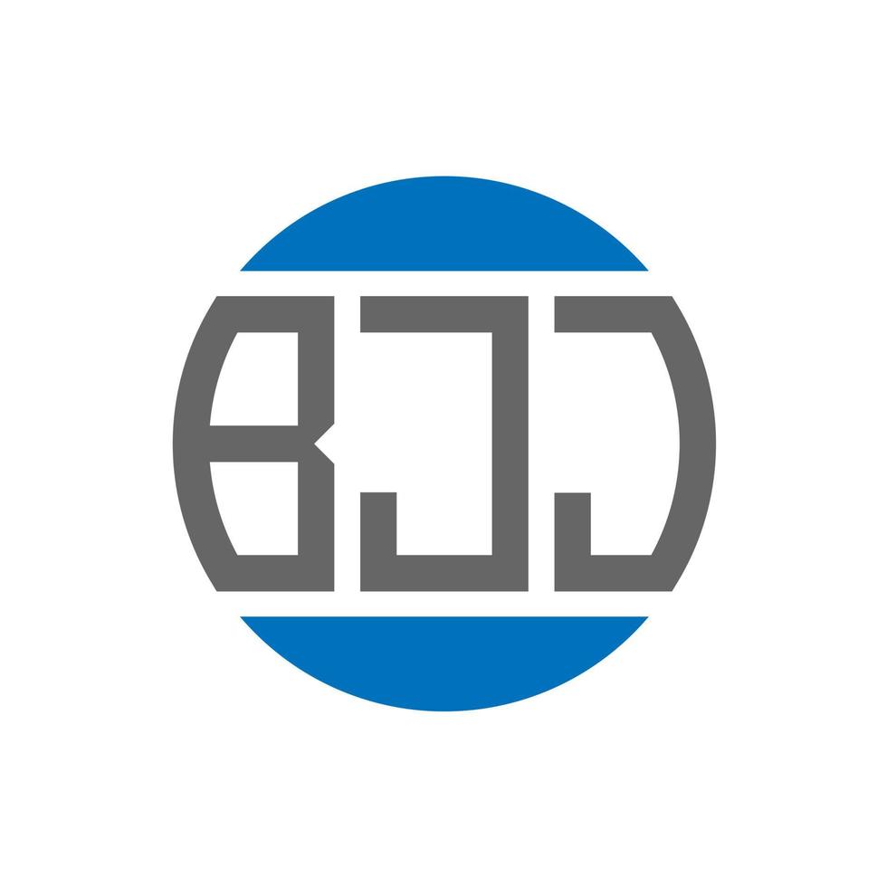 diseño de logotipo de letra bjj sobre fondo blanco. concepto de logotipo de círculo de iniciales creativas bjj. diseño de letras bjj. vector