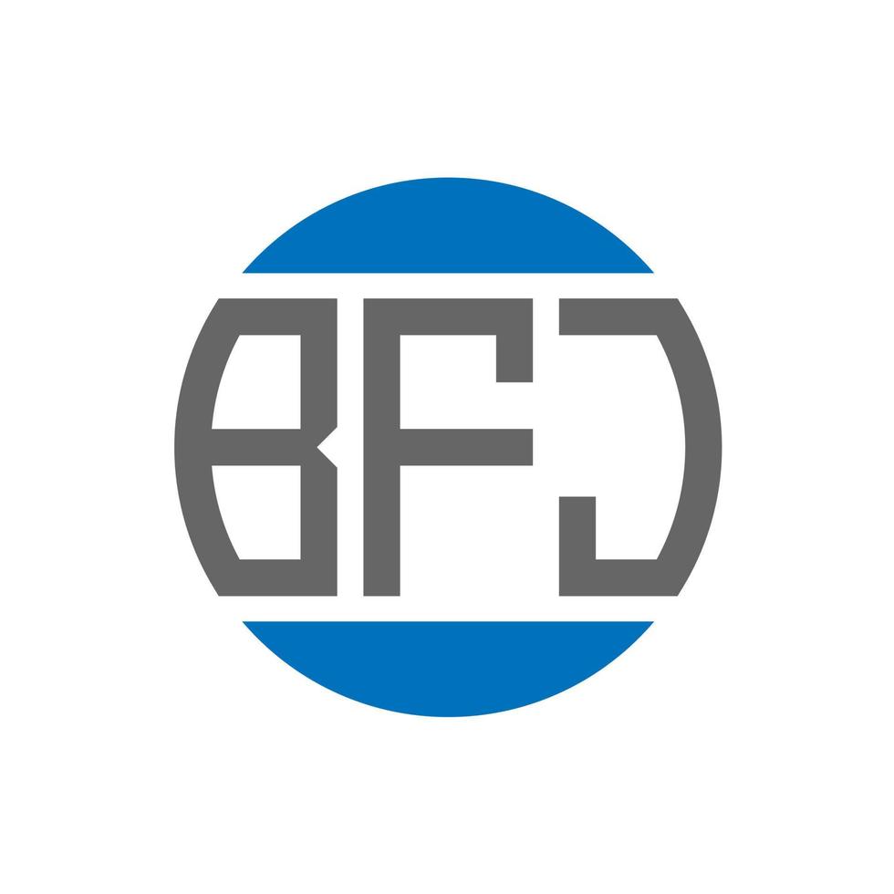 diseño de logotipo de letra bfj sobre fondo blanco. concepto de logotipo de círculo de iniciales creativas bfj. diseño de letras bfj. vector