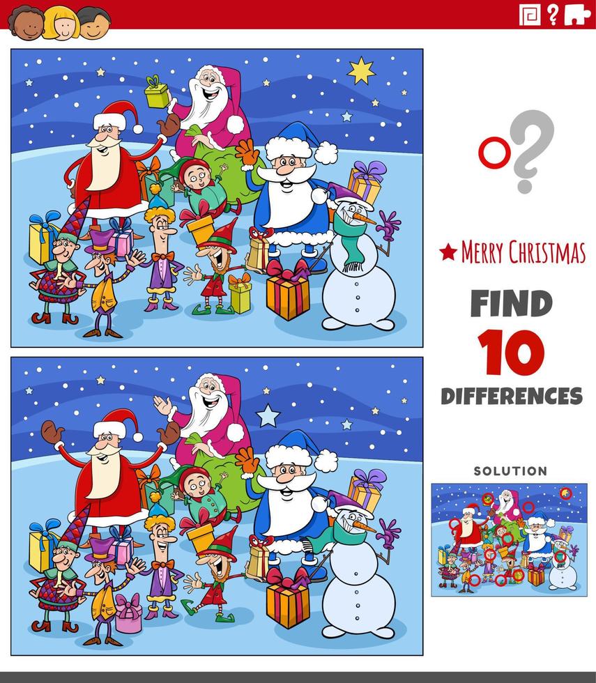 differences puzzle game with santa clauses characters 15481883