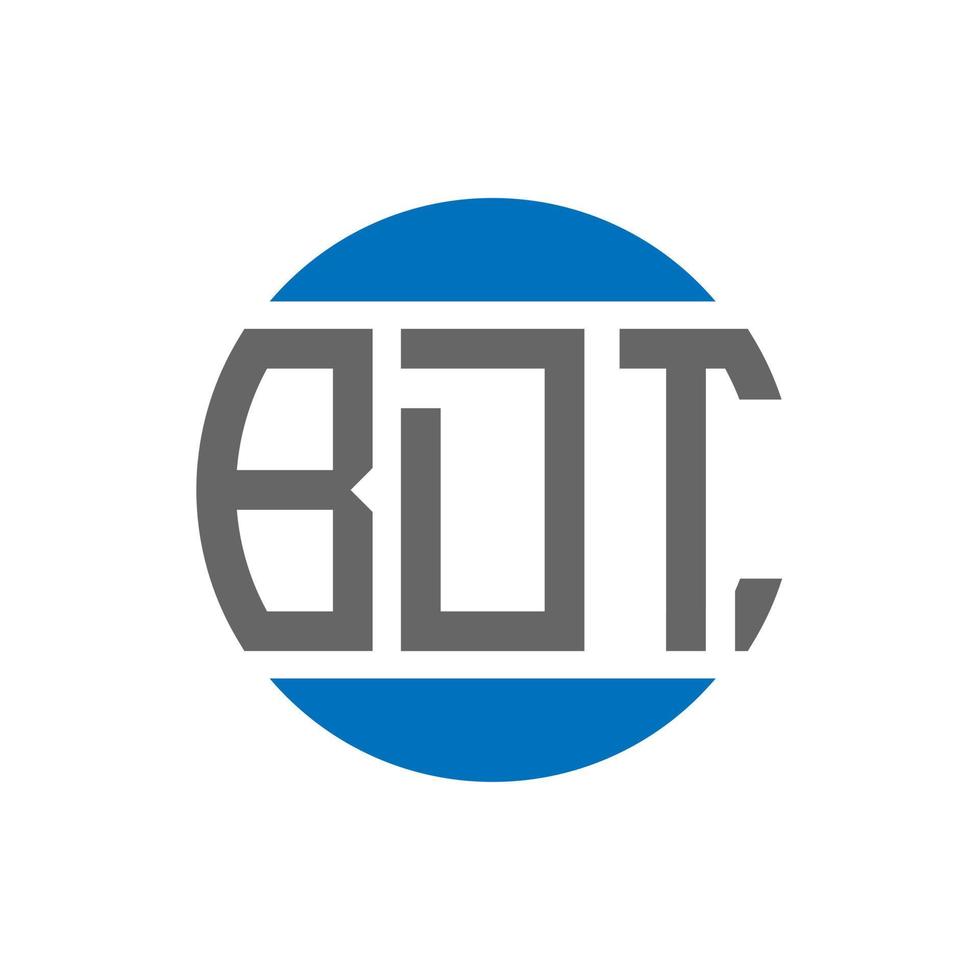 diseño de logotipo de letra bdt sobre fondo blanco. concepto de logotipo de círculo de iniciales creativas bdt. diseño de letras bdt. vector