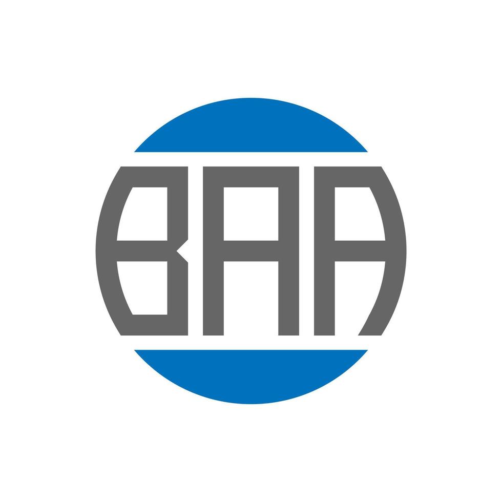 diseño de logotipo de letra baa sobre fondo blanco. concepto de logotipo de círculo de iniciales creativas baa. diseño de letras baa. vector