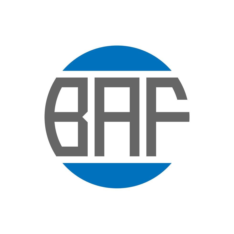 diseño de logotipo de letra baf sobre fondo blanco. concepto de logotipo de círculo de iniciales creativas de baf. diseño de letras baf. vector