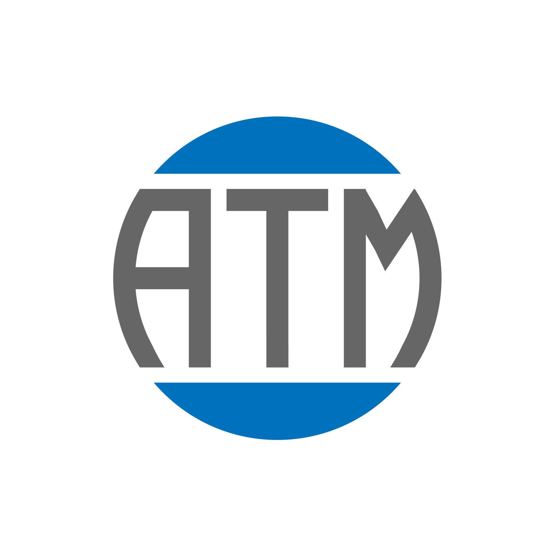 ATM letter logo design on white background. ATM creative initials