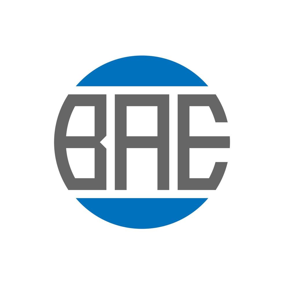 diseño de logotipo de letra bae sobre fondo blanco. concepto de logotipo de círculo de iniciales creativas de bae. diseño de letras bae. vector