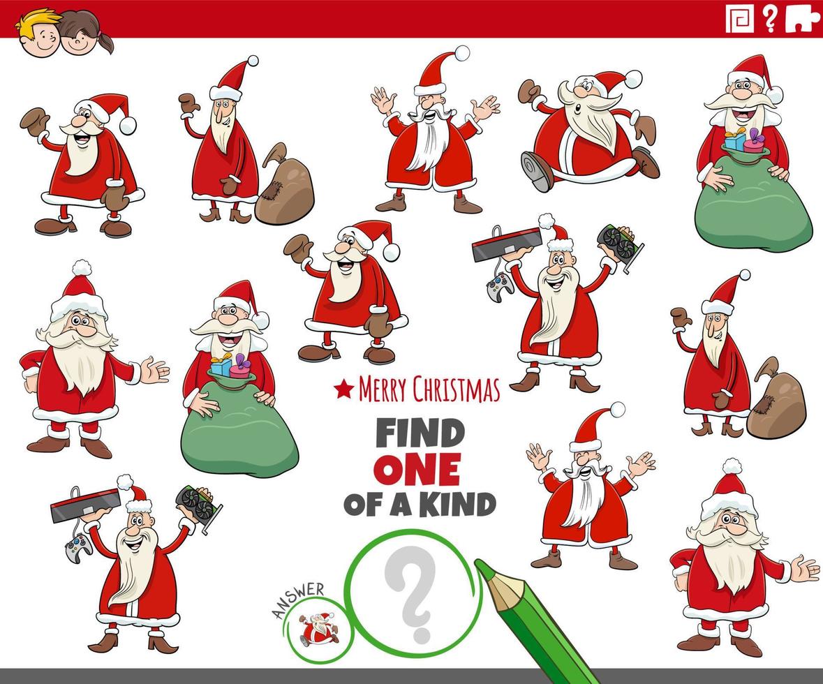 one of a kind task with Santa Clauses characters vector