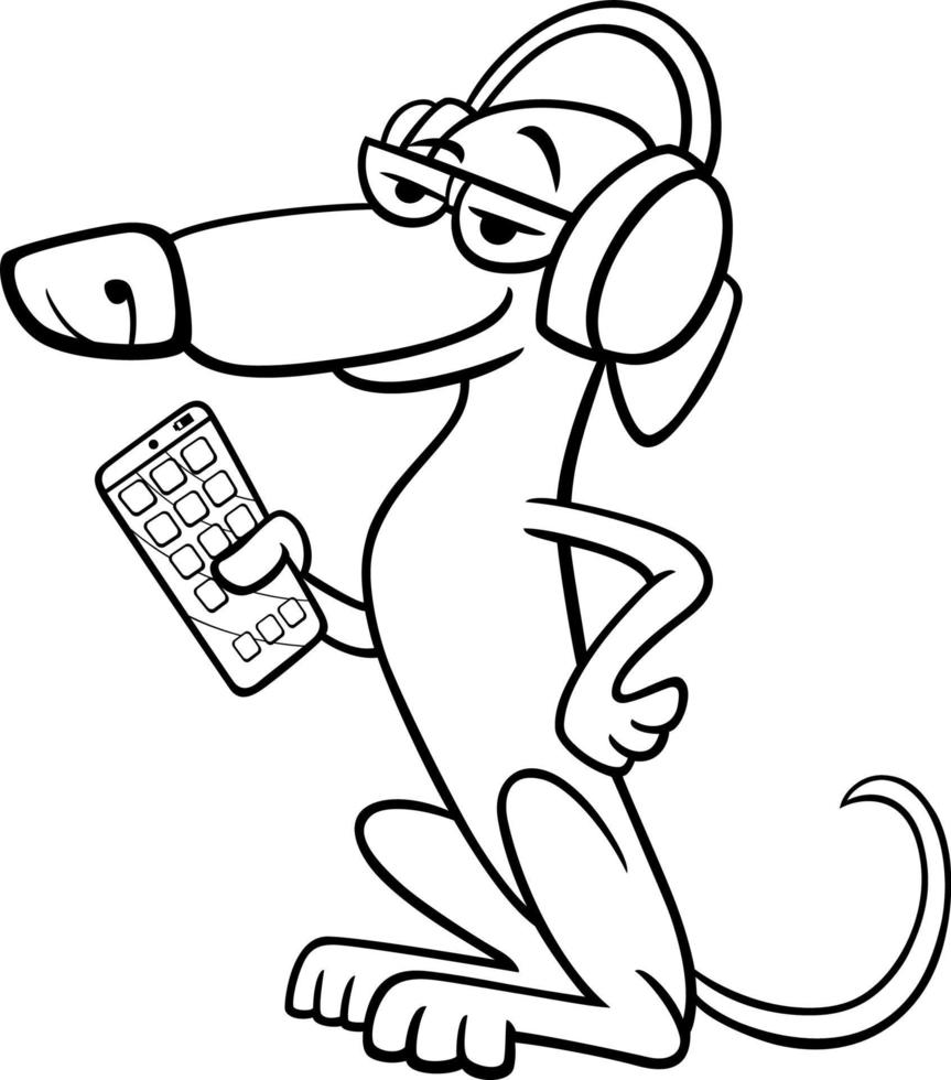 personaje de perro de dibujos animados escuchando la página para