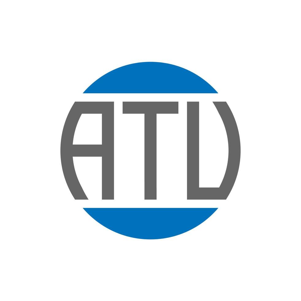 diseño de logotipo de letra atu sobre fondo blanco. concepto de logotipo de círculo de iniciales creativas atu. diseño de letra atu. vector