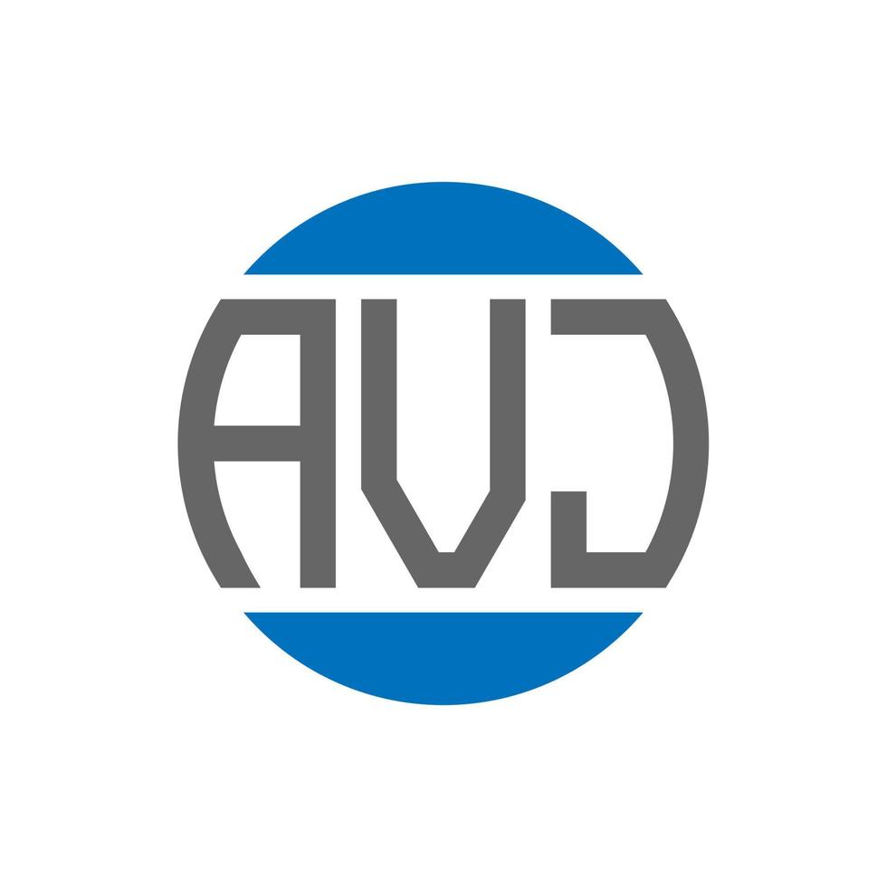 AVJ letter logo design on white background. AVJ creative initials circle logo concept. AVJ letter design. vector