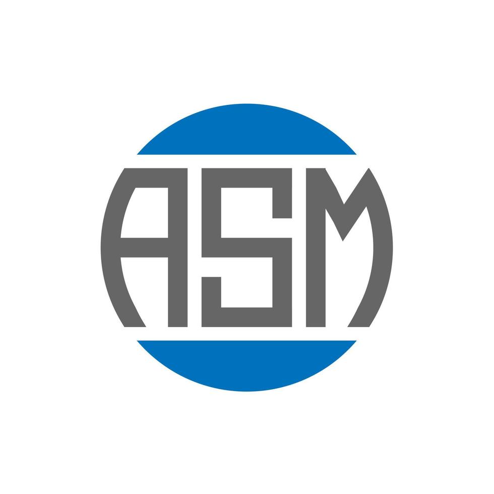 diseño de logotipo de letra asm sobre fondo blanco. concepto de logotipo de círculo de iniciales creativas de asm. diseño de letras asm. vector