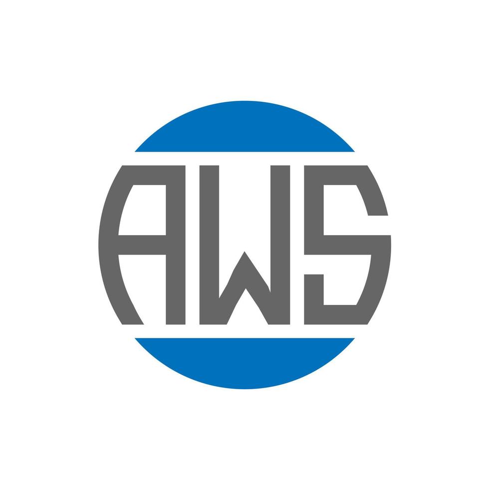 diseño de logotipo de letra aws sobre fondo blanco. Concepto de logotipo de círculo de iniciales creativas de aws. diseño de letras aws. vector