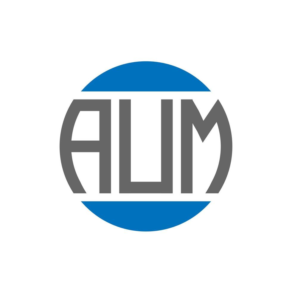 diseño de logotipo de letra aum sobre fondo blanco. concepto de logotipo de círculo de iniciales creativas aum. diseño de letras aum. vector