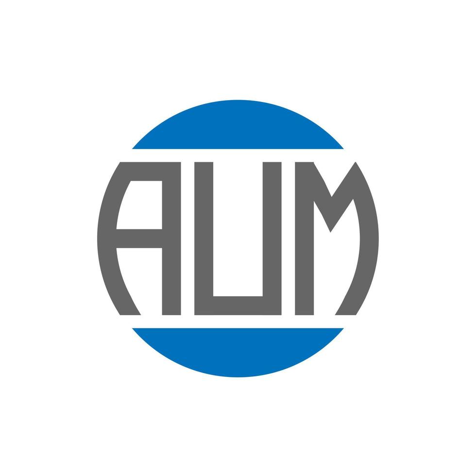 AUM letter logo design on white background. AUM creative initials circle logo concept. AUM letter design. vector