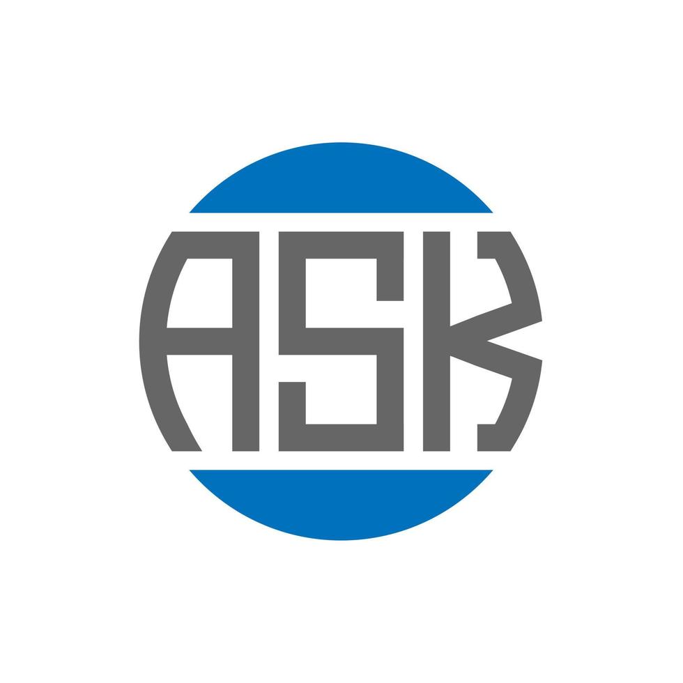 ASK letter logo design on white background. ASK creative initials circle logo concept. ASK letter design. vector